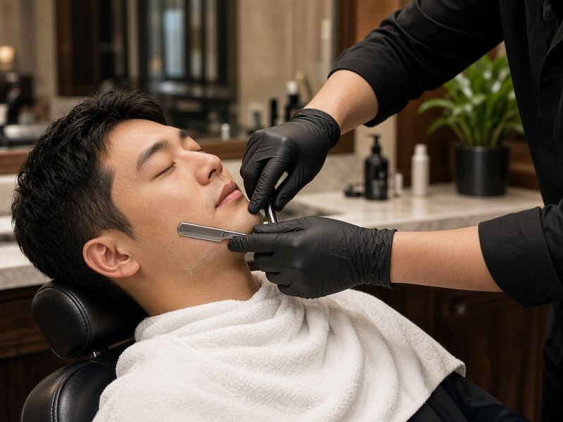 Hot towel shave at Studio Anilomarra